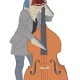 Digital Illustration of Surreal Shark Bass Player