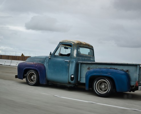 Vintage Truck in Motion Photo
