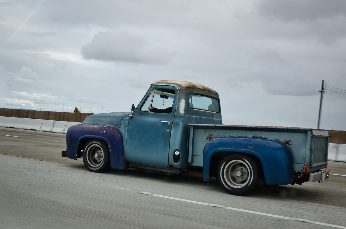 Vintage Truck in Motion Photo