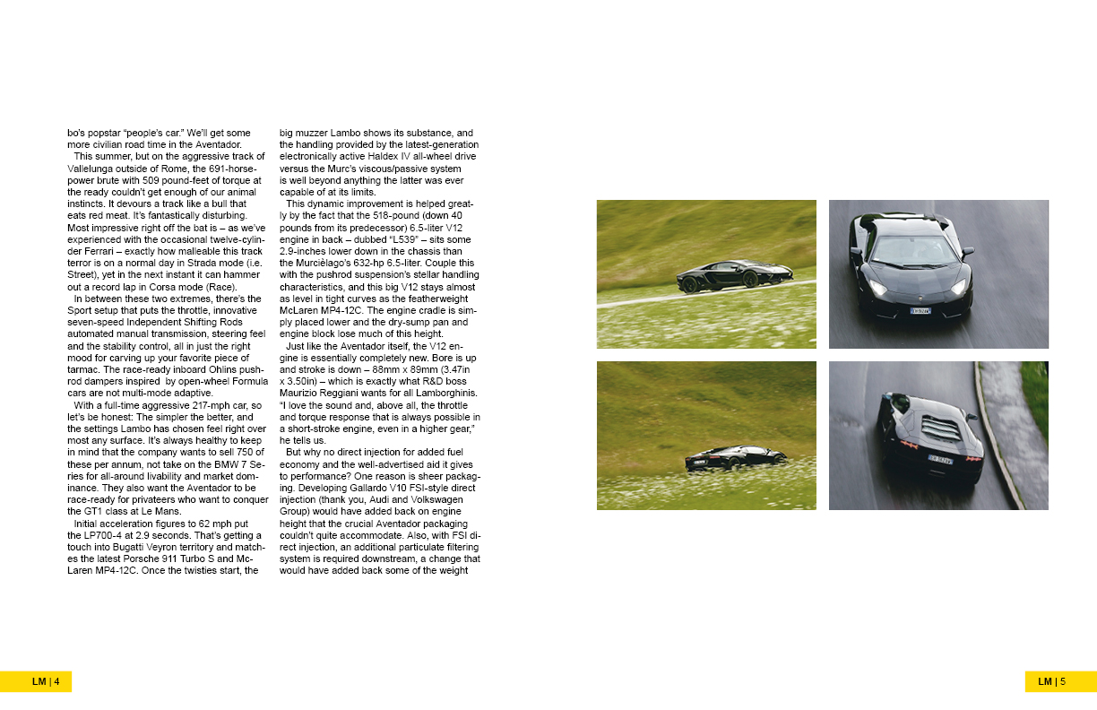 Lamborghini Magazine Design Spread 2