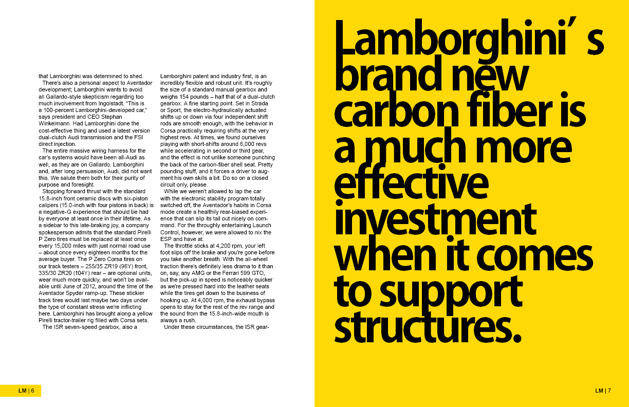 Lamborghini Magazine Design Spread 4